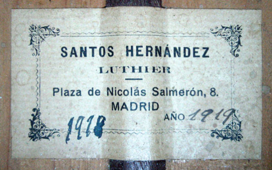 Romero Collection - 1919 Santos Hernandez
