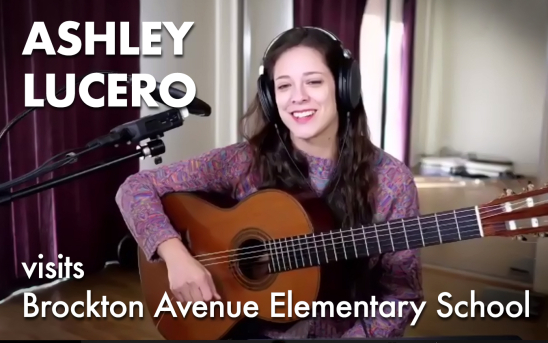 GSI Foundation Scholar, Ashley Lucero, Visits Music Programs at the Brockton Avenue Elementary School in Los Angeles.