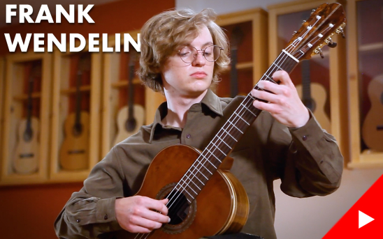 A Young Talented Guitarist, Frank Wendelin, Visits Our Showroom for His First GSI Recording Session.