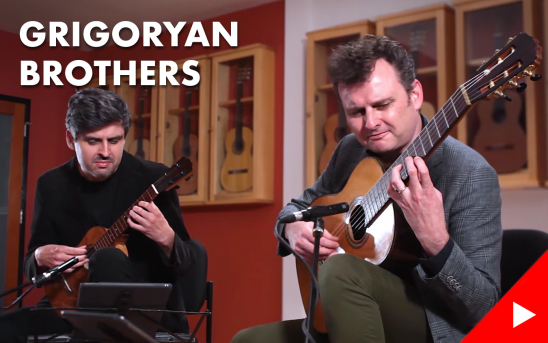 Grigoryan Brothers From Australia Visit GSI and Record Music by Brouwer, Gnattali, Bach, and Their Own Composition!