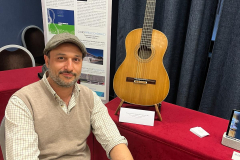 Valerio Licari representing the school in Turin where he teaches. Valrio brought a guitar built by him and his students from the Accademia Liuteria Piamontese San Filippo. It's a replica of a 1965 Pietro Galinotti guitar. 
