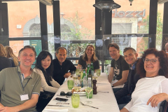 David and Heike Collett having lunch with Xufei Yang and her husband Neil, Massimo Raccosta, Gabriele Lodi and his partner Elisa