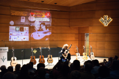Classical guitarist María Esther Guzmán performing on one of the finalist classical guitars