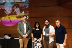 L-R: Vicente Coves, Yolanda López (of Aparicio Tuners), Manuel Arango (1st prize - classical, 2nd prize - flamenco) and Felix Aparicio (of Aparicio Tuners)