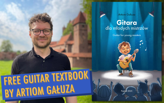 Nuevo libro de texto de guitarra gratuito en TeacherNet: «Guitarra para jóvenes maestros» de Artiom Galuza
