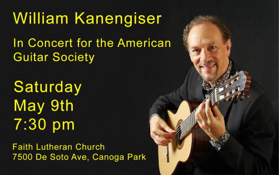 William Kanengiser's Concert for AGS - May 9, 2026