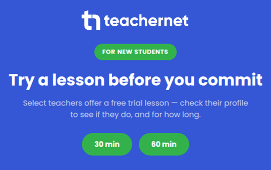 Try Before You Commit: Selected Teachers Offer Free Trial Lessons