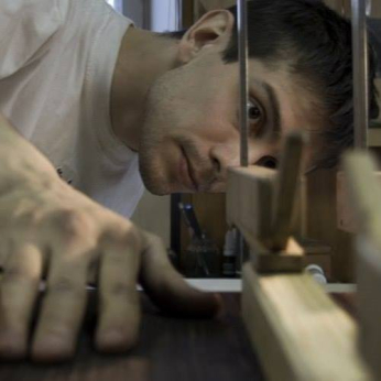 Vladimir Druzhinin in his workshop