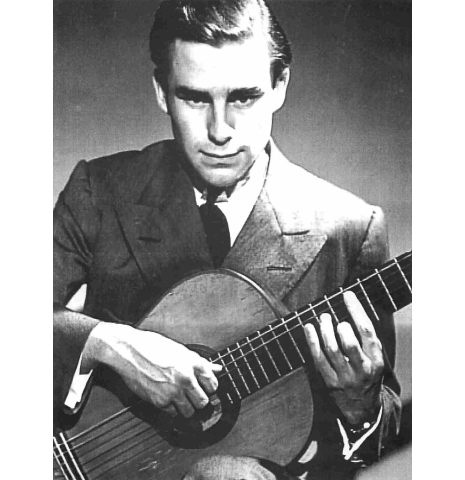 Julian Bream playing his 1928 Hermann Hauser I classical guitar made of spruce and CSA rosewood