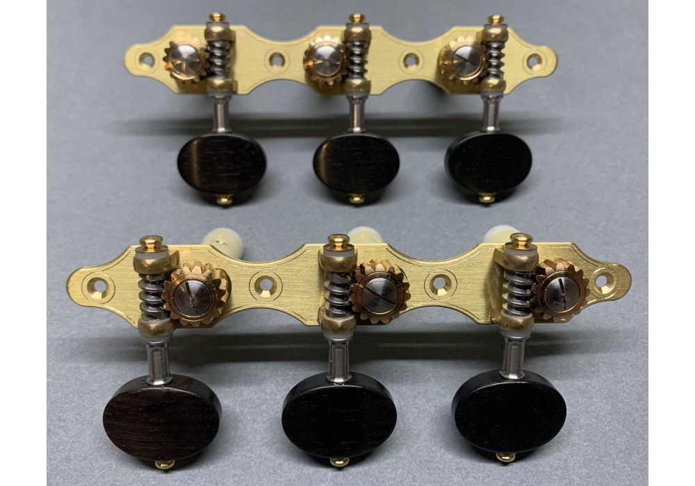 Alessi Tuning Machines - Hauser 1937 Brass Plates / Ebony Buttons Alessi Tuning Machines - Hauser 1937 Brass Plates / Ebony Buttons