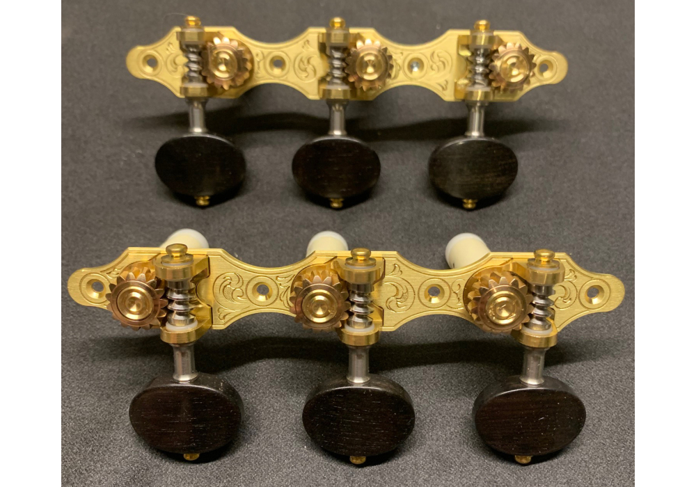 Alessi Tuning Machines - Hauser 1937 Engraved Brass Plates / Ebony Buttons