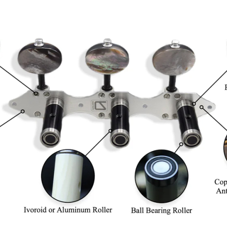 Rear-callout for Barnett “Landstorfer” Engraved Brass plate/ebony buttons/white rollers