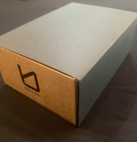 The box containing Barnett “Landstorfer” Engraved Brass plate/ebony buttons/white rollers