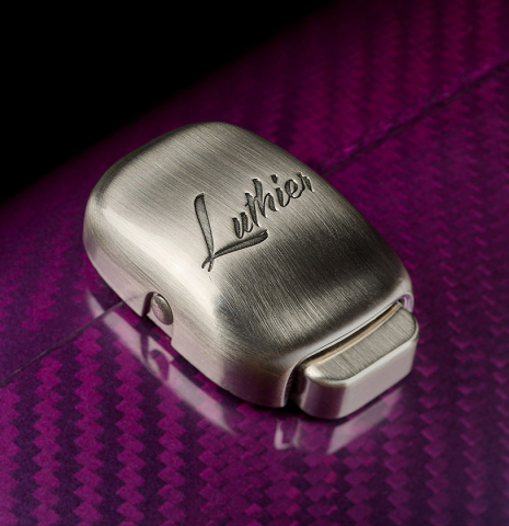 One of the latches of a “Luthier Series Carbon Case” by Leona Classical Guitar Cases - Dark Pink