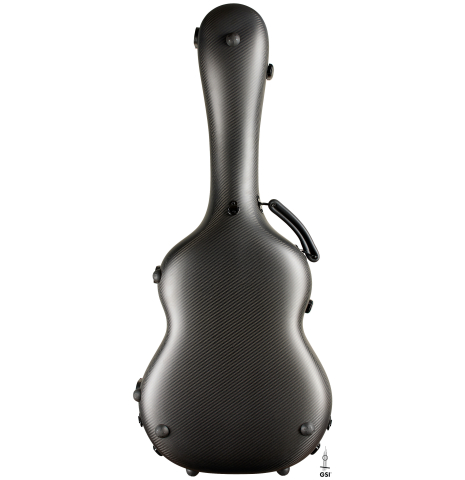 The underside of a “Luthier Series Classical Guitar Carbon Case” by Leona Cases - Matte Black