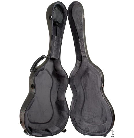 The interior of a “Luthier Series Classical Guitar Carbon Case” by Leona Cases - Matte Black