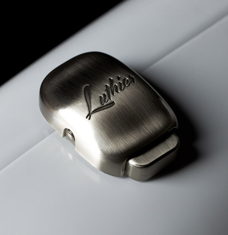 The latch on a “Luthier Series Carbon Case” by Leona Cases - White