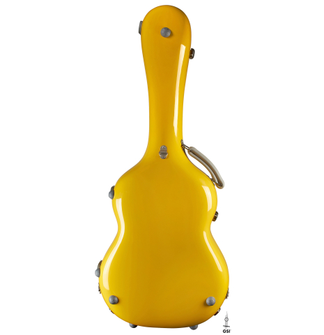 The underside of a “Luthier Series Carbon Case” by Leona Cases - Yellow