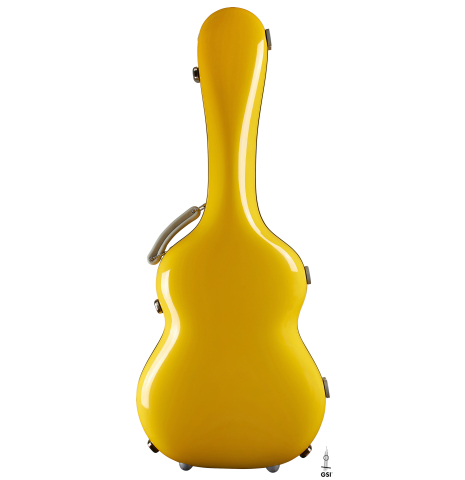 The outside of a “Luthier Series Carbon Case” by Leona Cases - Yellow