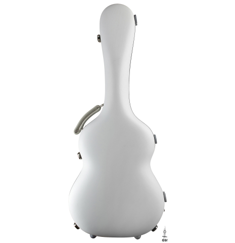 The outside of a “Luthier Series Carbon Case” by Leona Cases - Matte White