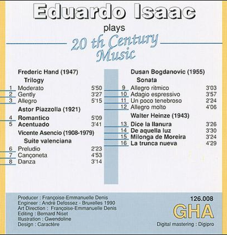 20th Century Music, Eduardo Isaac