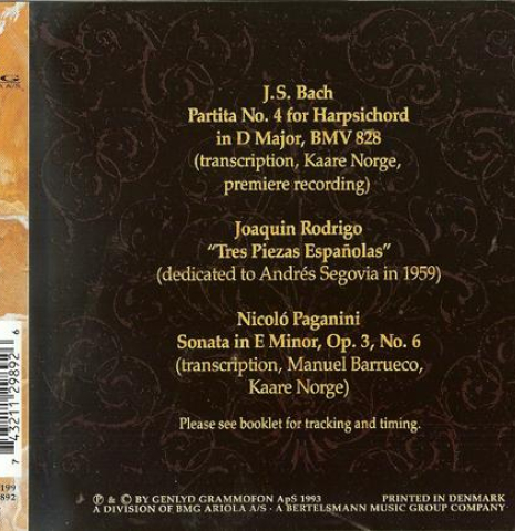 Bach, Rodrigo &amp; Paganini performed by Kaare Norge