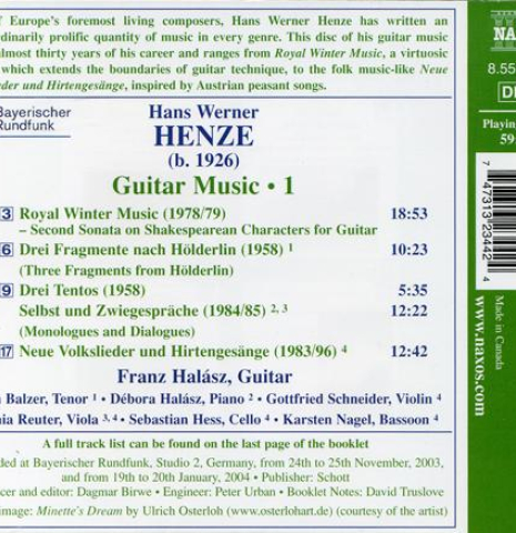 Henze: Guitar Music, Volume 1, Franz Halasz