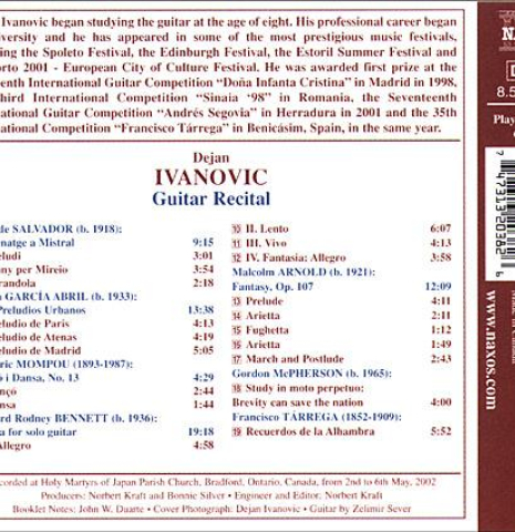 Laureate Series Guitar Recital: Dejan Ivanovic