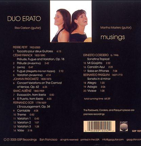 Musings, Duo Erato (Martha Masters & Risa Carlson)