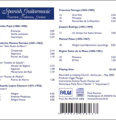 Spanish Guitarmusic, Carsten Pedersen