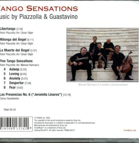 The back of &quot;Tango Sensations&quot; - classical guitar album by Manuel Barrueco