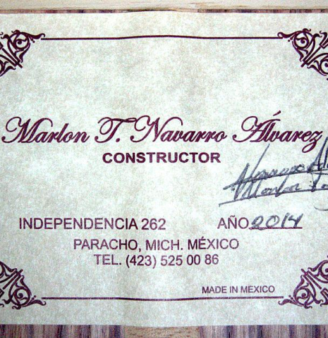 2014 Marlon Navarro Alvarez "Student Classical" CD/PE