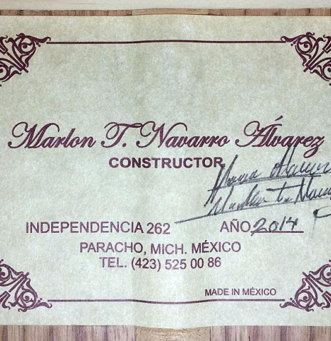 2014 Marlon Navarro Alvarez "Student Classical" SP/PE