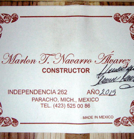 2015 Marlon Navarro Alvarez "Student Classical" SP/PE