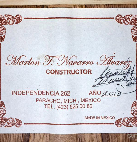 2016 Marlon Navarro Alvarez "Student Classical" SP/PE