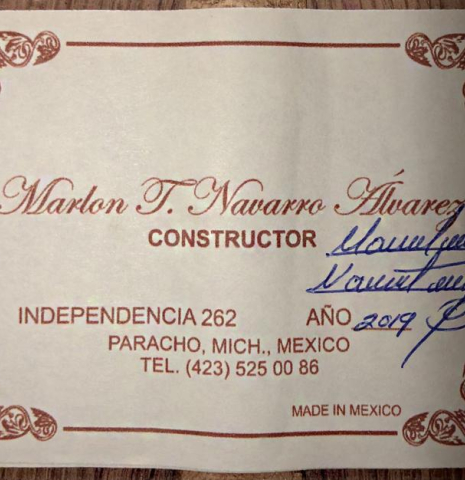 2019 Marlon Navarro Alvarez "Student Classical" SP/PE