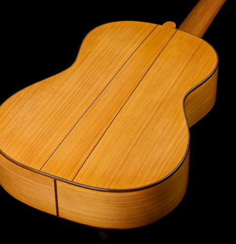 The back and sides of a 2026 Ariel Ameijenda "1885 Torres - SE 81" classical guitar made of spruce and cypress