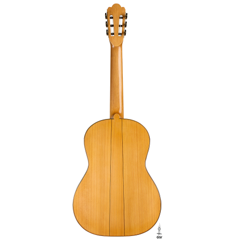 The back of a 2026 Ariel Ameijenda "1885 Torres - SE 81" classical guitar made of spruce and cypress
