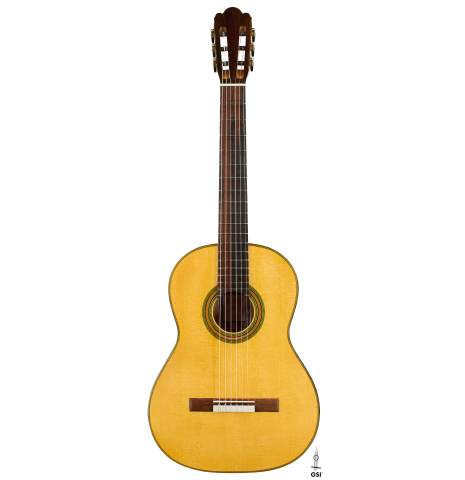 The front of a 2026 Ariel Ameijenda "1885 Torres - SE 81" classical guitar made of spruce and cypress
