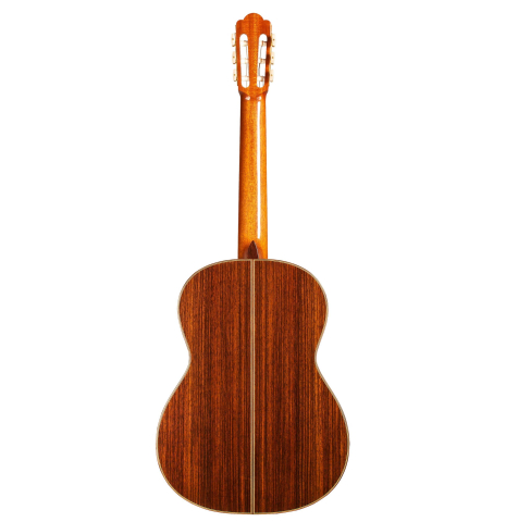 The back of an Asturias &quot;Custom C&quot; a 640 mm scale classical guitar made of cedar and Indian rosewood