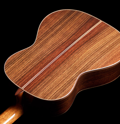 The back of a 2022 Asturias "Custom C" classical guitar made with 630 mm scale