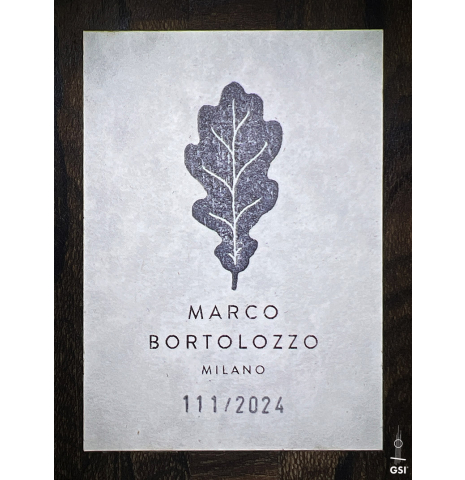 The label of a 2024 Marco Bortolozzo classical guitar made of spruce and ziricote