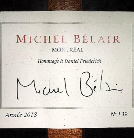 2018 Michel Belair &quot;Hommage a Daniel Friederich&quot; CD/IN