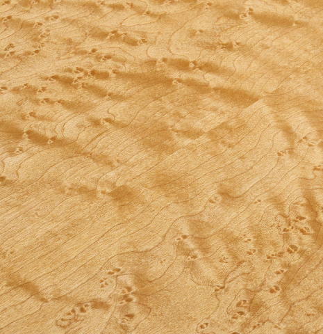 The back center seam of a 2016 Jesús Bellido "Homenaje a Torres" classical guitar made of spruce and maple