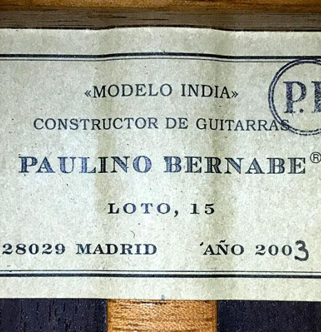 2003 Paulino Bernabe "India" SP/IN