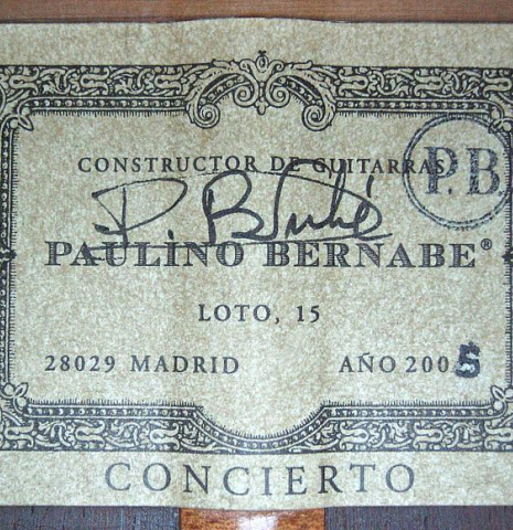 2005 Paulino Bernabe "Concierto" CD/CSAR