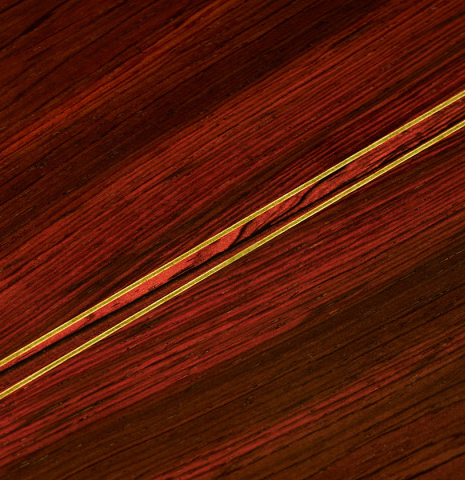 The back of a 1980 Paulino Bernabe "10-String" (ex Narciso Yepes) made with spruce top and CSA rosewood.