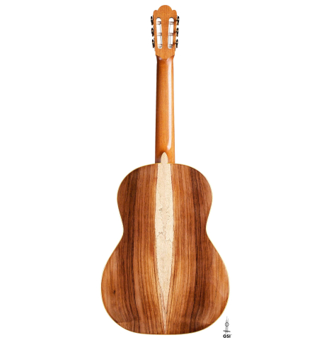 The back of a 2017 Florian Blöchinger classical guitar made of spruce and CSA rosewood