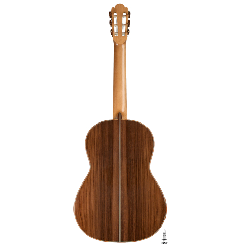 The back of a 2026 Edmund Blöchinger "Dome" classical guitar made of spruce and CSA rosewood
