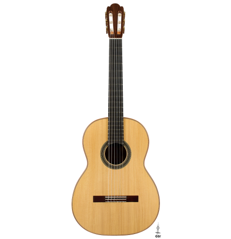 The front of a 2026 Edmund Blöchinger "Dome" classical guitar made of spruce and CSA rosewood